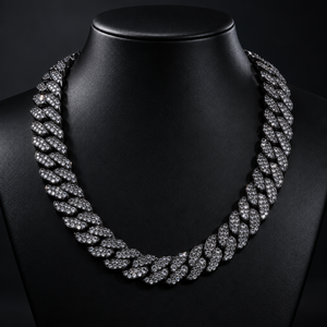 Chaîne cubaine de luxe en moissanite VVS 14 mm, testée au diamant, en argent 925, collier glacé, bijoux hip-hop pour hommes, coffret cadeau - Product Image 1