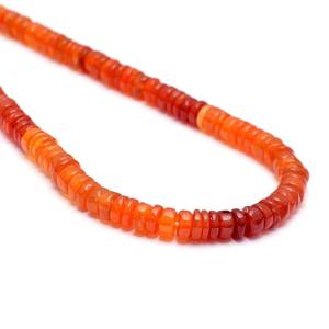 Perles de pierres précieuses en forme de pneu Heishi lisse cornaline ombrée naturelle 4-5mm perles de cornaline pour la fabrication de bijoux en pierre à la vente en gros 16" - Product Image 6