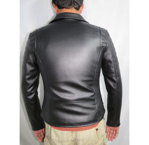 แจ็คเก็ตมอเตอร์ไซค์หนังแท้สีดำทันสมัย กันน้ำ กันลม ทรงเข้ารูป เหมาะสำหรับฤดูหนาว ออกแบบสำหรับผู้ชาย - Product Image 4