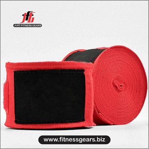 Bandes de maintien pour poignets d'entraînement de kickboxing avec logo personnalisé, fermeture auto-agrippante, en polyester et coton - Product Image 1