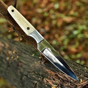 UA Supplies Mirror Polish Handmade Full Tang Carbon Steel Industrial Grade Outdoor Camping Hunting <b>Knife</b> Camel <b>Bone</b> <b>Handle</b> OEM - Product Image 2