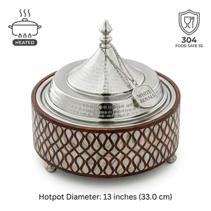 Lattice Shell Inlay Food <b>Warmer</b> Hotpot with Stainless Steel Liner Traditional Arabian Hospitality <b>Buffet</b> Server for Bulk Supply - Product Image 4