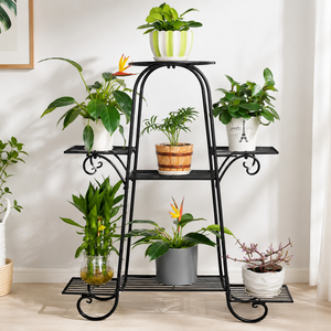 Soporte de Metal Negro de Varios Niveles para Plantas, Estante Decorativo de Hierro Forjado para Macetas de Interior, Exhibidor para Hogar y Jardín - Product Image 4