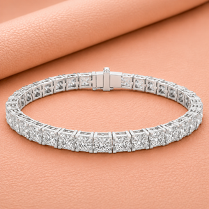Princess Cut Diamond Tennis Bracelet Yellow White Rose Gold Square Stone Bridal Jewelry <b>Gift</b> for Women Elegant Style - Product Image 1