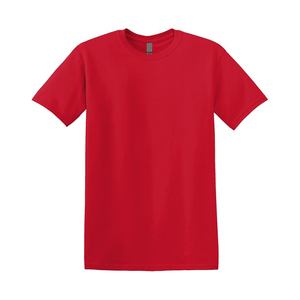 Camiseta de Hombre Roja Brillante, Lisa, de Manga Corta, Cuello Redondo, 100% Algodón, Informal, Verano, Venta al Por Mayor - Product Image 1