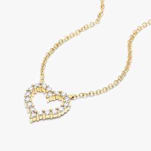Petite Heart Diamond <b>Necklace</b> In White Gold - Product Image 4