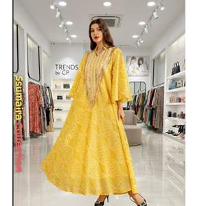 Tendencias 2026 de Cp Luxury: Vestido Jalabiya de Mujer con Cintura Natural, Malla Bordada con Lentejuelas, Silueta en A, Largo hasta el Suelo - Product Image 3