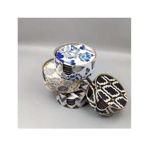 แผ่นรองแก้วชาและกาแฟแบบเป็นมิตรต่อสิ่งแวดล้อม ทนทาน สวยงาม พิมพ์ลายอย่างมีสไตล์ ป้องกันพื้นผิวไม้สำหรับเครื่องดื่มเย็น ทำจากวัสดุไม้ธรรมชาติ - Product Image 1