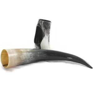 Cuerno Vikingo para Beber Cerveza, Material Orgánico, Borde de Latón Pulido, Logotipo Personalizado, Diseño Único Ecológico, Recuerdo - Product Image 1