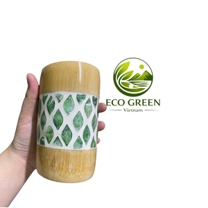 Taza Decorativa Hecha a Mano de Bambú con Pintura de Paisaje Vietnamita para Decoración del Hogar, Tienda de Regalos, Souvenir y Colección Cultural - Product Image 2