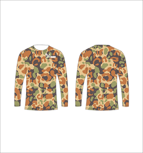 T-shirt camouflage à manches longues pour hommes, col rond, séchage rapide, tricoté, coupe classique, vente en gros, OEM personnalisé - Product Image 1