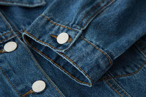 Veste en jean décontractée pour femme, coupe ample, courte, déchirée, à manches longues, style streetwear, pour l'automne - Product Image 5