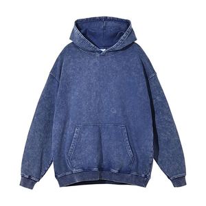 Sweat à capuche personnalisé avec logo, double fermeture éclair, effet délavé, haute qualité, 100% coton, molleton French Terry, sweat à capuche court pour homme - Product Image 1