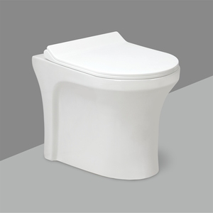 WC en céramique de haute qualité, allongé, à poser au sol, de type européen, à chasse d'eau par gravité, avec siphon en S, pour salle de bain - Product Image 1