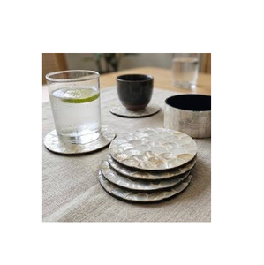 Elegant Design MOP Mosaic <b>Coaster</b> <b>Set</b> With Holder Glam Design Custom Shape Mats & Pads <b>Coaster</b> - Product Image 2