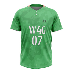 High Quality Sublimated 2 Button Baseball Softball Jersey Custom Team Wear Moisture Wicking OEM ODM Supplier - Product Image 5