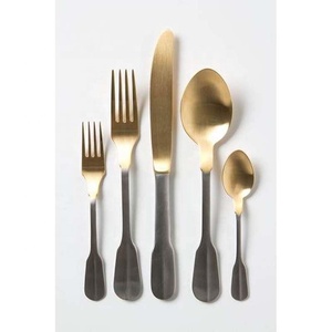 Ensemble de couverts en acier inoxydable de haute qualité, couleur argent mat vintage, vaisselle royale en acier inoxydable, cuillère, couteau, fourchette - Product Image 1