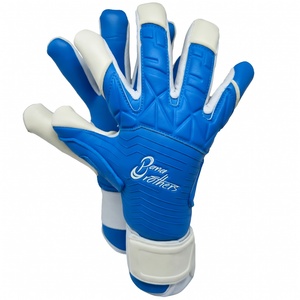 Gants de gardien de but pour hommes en cuir avec fermeture auto-agrippante, anti-UV, antidérapants, protection des doigts, respirants, confortables pour l'entraînement - Product Image 1
