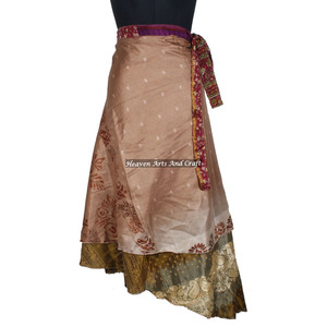 <b>Skirts</b> Bohemian Silk Sari <b>Skirt</b> Magic Wrap Indian Vintage New Arrival New All Ladies Vintage Beautiful Girls Cover up Wear - Product Image 1