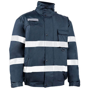 Reflective Safety Hi Vis Jacket Men's Waterproof Polyester Workwear Zipper Hooded Regular Fit with Pockets for Construction - Product Image 5
