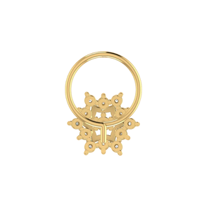 AJRETAIL Élégant clou de nez en diamant naturel rond taille brillant de 0,09 ct, motif floral, en or 14 carats, bijou de piercing ethnique pour femme - Product Image 5
