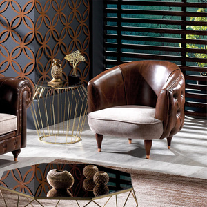 Canapé Chesterfield moderne de luxe 3 places en cuir véritable, canapé inclinable avec rembourrage en mousse, capitonnage profond, design élégant, coussins confortables - Product Image 1