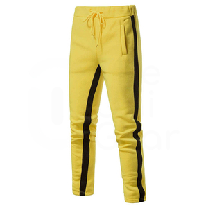 Men's <b>Yellow</b> Hooded <b>Tracksuit</b> Set Solid Color Casual Sweatshirt With Side Pockets Breathable Autumn Wear Full Sleeve - Product Image 3