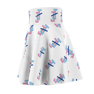 Women's <b>White</b> <b>Skater</b> <b>Skirt</b> High Waist Flared A Line Casual Stretch Fashion Everyday Apparel Wear Clothing - Product Image 3