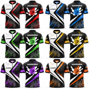 Maillot de bowling personnalisé sublimé, chemise de bowling à manches courtes personnalisée, uniforme de club à séchage rapide, vêtements de sport OEM ODM - Product Image 2