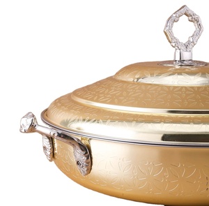 Casserole de luxe au fini doré avec aspect élégant Chauffe-plats Buffet Fête Hot Pot Maisons Fêtes Hôtels Villas Utilisation de mariage - Product Image 2