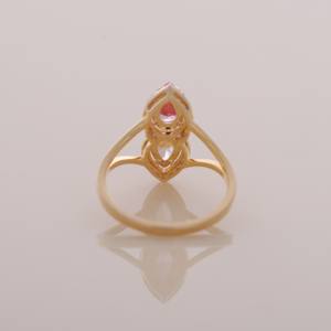 Anillo de oro amarillo, blanco y rosa de 18 quilates con diamante cultivado en laboratorio, anillo con halo rosa y amarillo, joyería fina. - Product Image 3