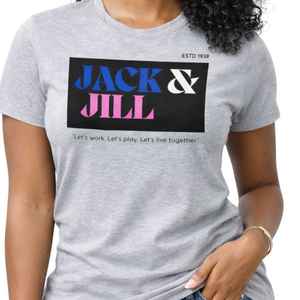T-shirt graphique unisexe Jack and Jill Motto en coton à manches courtes et col rond – Vente en gros OEM - Product Image 5