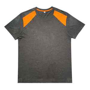 Camiseta personalizada para hombre, ropa para hombre del fabricante, 100% algodón, camiseta lisa negra y naranja - Product Image 4