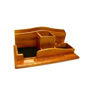 Support à stylos en bois rustique, organisateur en bois naturel de qualité supérieure pour le bureau, le rangement de fournitures de bureau et la décoration de l'espace de travail - Product Image 4