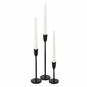 Set of 3 Black Iron Taper Candle Holders <b>Tall</b> Metal Candlestick Stands for Wedding <b>Dining</b> <b>Table</b> Home Centerpiece Elegant Decor - Product Image 3