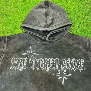 REXFITSPORTS Sweat à capuche en molleton de coton épais, délavé au charbon, avec imprimé graphique vintage, style streetwear, vêtements personnalisés OEM - Product Image 5