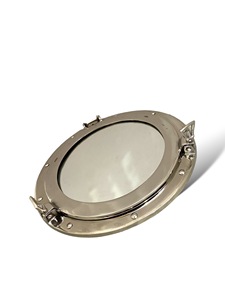 12'' Art Deco Round Aluminum Handmade Nautical Ship Porthole <b>Mirror</b>-Eco-Friendly Decor for Home Office or Hotel - Product Image 2