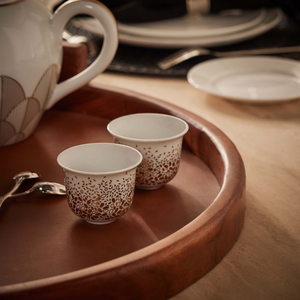 Taza de cerámica con diseño árabe, acabado natural y borde sin pulir, perfecta para vajilla de estilo rústico o hogares orgánicos. - Product Image 2