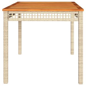 Beige 55,1 "x 31,5" x 29,5 "Poly Rattan Acacia Madera Patio Mesa Muebles de exterior con estilo - Product Image 5