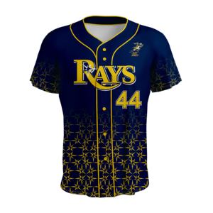 Camiseta de Béisbol con Diseño de Dibujos Animados Personalizado, Uniforme de Equipo Sublimado con Botones para Hombre, Nombre y Número OEM, Venta al Por Mayor - Product Image 4