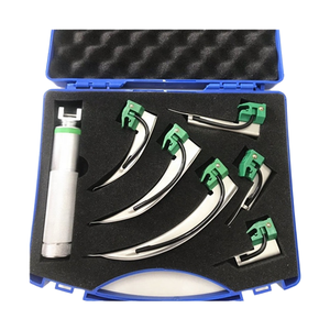 Ensemble de laryngoscopes réutilisables, lames de laryngoscope direct, poignées, pour adultes et pédiatriques, intubation endotrachéale, gestion des voies respiratoires, médical - Product Image 1