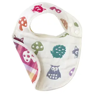 [Wholesale Products] Made in Japan 6-Layered Gauze Baby Bib 23cm*26cm 100% Cotton Breathable Low MOQ Soft Touch Animal