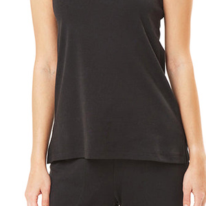 Women's Solid Casual Breathable Quick Dry Eco-Friendly <b>Flowy</b> Tank <b>Top</b> with Spandex/Cotton Jersey Fabric ODM Supply - Product Image 6