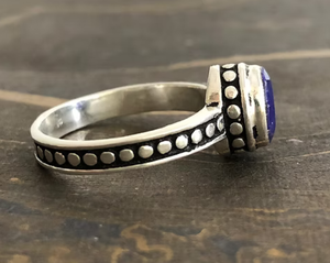 Vintage 925 Sterling Silver <b>Lapis</b> <b>Lazuli</b> Gemstone <b>Ring</b> Bezel Setting Unisex Everyday Wear - Product Image 2