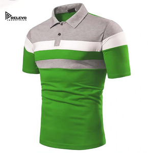 Relevo Industries Men's Short Sleeve <b>Polo</b> Shirt Cotton Turn-down Collar Blue <b>White</b> Red Trim For Men - Product Image 6