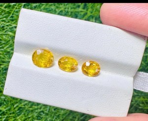 Saphirs jaunes naturels ovales facettés, pierres précieuses en vrac, certifiés IGI, haute qualité, pour bijoux - Product Image 5