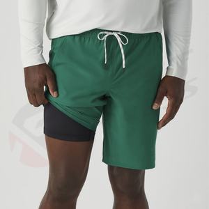 Shorts de bain et de sport personnalisés pour hommes 2025 – 100 % coton, séchage rapide, coupe-vent, respirant, avec filet, couleur unie, cordon de serrage, pour l'été - Product Image 5