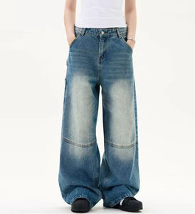 Jeans amples délavés de qualité supérieure, personnalisables en gros, pour hommes, de marque de créateur, en stock - Product Image 4