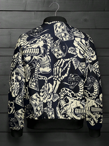 Chaqueta Varsity de Cuero Genuino para Hombre, Estilo Urbano, con Bordado Chenille Personalizado, Impermeable, con Patrón de Letras Universitarias - Product Image 3