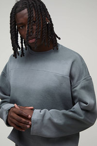 Men’s Oversized Sweatshirt & Knee Length Shorts <b>Set</b> Premium Cotton Fleece Tracksuit Co-Ord <b>Set</b> Knee Length Shorts <b>Set</b> Casual - Product Image 3